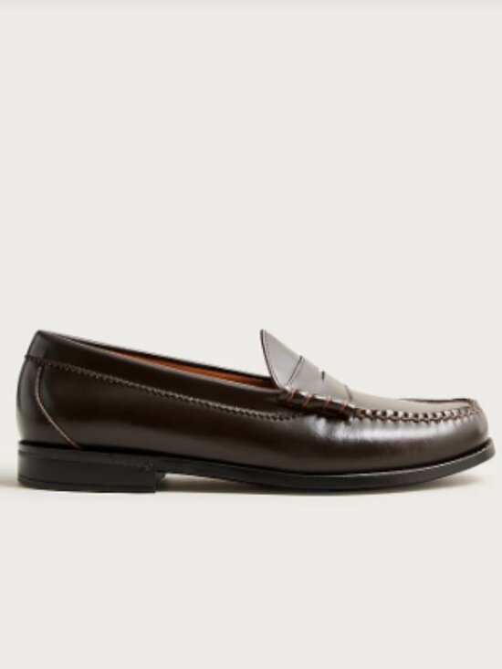 J. Crew Camden Leather Loafers in Dress Brown Style AV166 main image 8